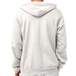 Sweat-shirt en molleton uni blanc unisexe à fermeture éclair, coupe classique, manches longues, 100% coton, vêtements d'hiver, Bella Canvas 300g, sweat à capuche - Product Image 2