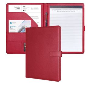 Faux <b>Leather</b> Folder with Document Organizer Business Card Holder Letter-Size <b>Notepad</b> for Interviews Men & Women - Product Image 1