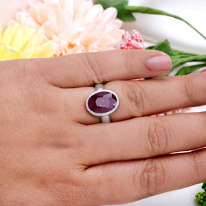 Wholesale 925 Sterling Silver Oval Cut <b>Ruby</b> <b>Ring</b> <b>for</b> <b>Men</b> Women Bezel set <b>Ring</b> Red Gemstone Statement Jewelry - Product Image 6