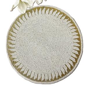 Manteles Individuales de Lujo con Cuentas Bordadas a Mano, Manteles Individuales Decorativos Bordados con Cuentas - Product Image 1