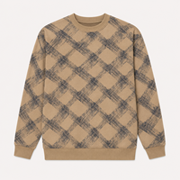 Sweat-shirt à col rond pour homme en polyester et coton, broderie hiver, design uni, ODM OEM, fabricant en gros, faible MOQ