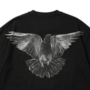 Nouveautés : Chemises noires pour hommes, personnalisées avec logo imprimé, de haute qualité, à épaules tombantes, pour l'été, style streetwear, respirantes, col rond, en coton. - Product Image 4