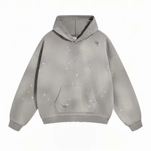 เสื้อฮู้ดดี้โอเวอร์ไซส์ผู้ชาย ผ้าฝ้าย 100% 420 กรัม โลโก้ด้านหน้า สีพื้น สำหรับฤดูใบไม้ร่วง แบบถัก สไตล์สตรีทแวร์ลำลอง - Product Image 4