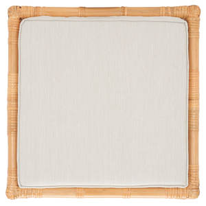 Taburete tapizado con base de ratán tejida a mano Elegante diseño Otomano - Product Image 5