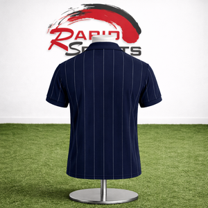 Chemise Homme Rétro Rayée Sportive de Haute Qualité à Manches Longues Anti-Plis en Maille Spandex/Coton avec Impression par Transfert Thermique - Product Image 2