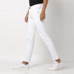 Jeans en denim pour hommes, style streetwear, couleurs blanches, prix bas, vente en gros de jeans pour hommes - Product Image 2