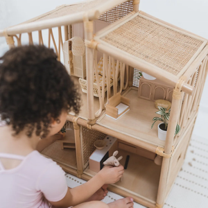 Estantes de Almacenamiento de Mimbre Natural Minimalistas para Casa de Muñecas, Aptos para Niños, Hechos a Mano en Vietnam - Product Image 5