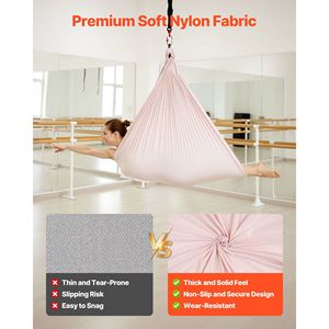 300 Lbs Load Aerial Silk <b>Yoga</b> Swing Combo Aerial <b>Yoga</b> <b>Hammock</b> PE Zipper Bag for Parent-Child Interaction Strengthens Muscles - Product Image 2