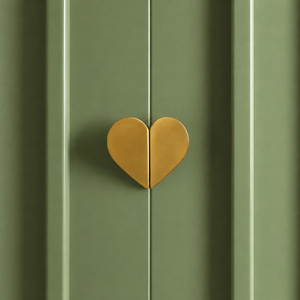 Handcrafted Brass Heart Cabinet Knob Decorative Furniture <b>Drawer</b> <b>Pull</b> Modern Wardrobe Cupboard Door Handle Golden Finish - Product Image 2