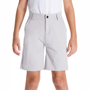 Boys Khaki School Uniform <b>Shorts</b> With Pockets Flat Front Stretch Kids Dress <b>Chino</b> <b>Short</b> Pants - Product Image 4