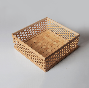 Unique Triangular Woven <b>Bamboo</b> Storage <b>Basket</b> Elegant purple Patterns Eco-Friendly Luxury Style Hanging Functional Design for - Product Image 2