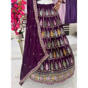 Robes de soirée élégantes brodées Lehenga Choli pour les fêtes et les occasions spéciales - Product Image 2