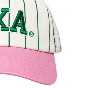   Casquette de baseball décontractée rayée blanc-rose brodée, réglable, en coton, avec visière pare-soleil, unisexe, style streetwear, mode sport - Product Image 3