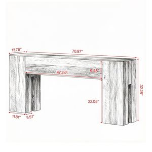 Tavolo Consolle Lungo in Teak Stile Industriale Moderno per Ingresso, Corridoio, Appartamento, Hotel - Tavolino Rustico in Marmo Stile Wabi-Sabi per Arredamento Casa - Product Image 3