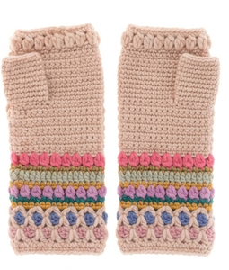 Handmade Crochet Fingerless <b>Wool</b> <b>Gloves</b> Striped Multicolor Wrist Warmers Knit Arm Warmers Winter Fashion Accessories Women Best - Product Image 2