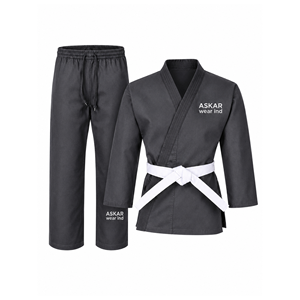 Uniforme de Judo Unisex Askar, Blanco, de Algodón Resistente, para Artes Marciales - Product Image 1