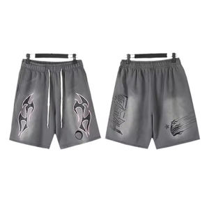 กางเกงขาสั้นสตรีทแวร์พิมพ์ลายตามสั่ง สีซีดแบบซันเฟด กางเกงขาสั้นหนา ใส่สบายสำหรับฤดูร้อน ไซส์พลัส ลายพิมพ์ ผ้าฝ้าย 100% ระบายอากาศได้ดี กางเกงขาสั้นผู้ชาย - Product Image 1