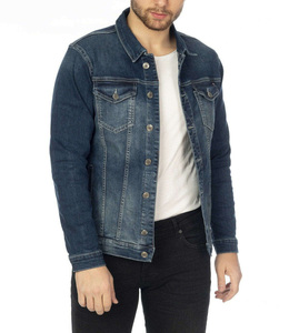 Veste en jean bleu foncé pour homme DAIZEN STAR, coupe classique, couleur unie, polyester/coton, fermeture boutonnée, poches surpiquées lavables - Product Image 5