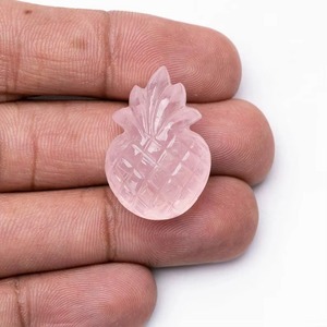 Natural Rose Quartz <b>Pineapple</b> Carved Gemstone Loose Drilled Pendant Stone For Jewelry Making Wholesale Bulk Crystal Carving 25mm - Product Image 6