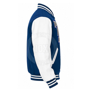 Premium Casual Letterman Jacket Heavyweight Wool Blend Embroidered Patch Snap Front Street Inspired Winter Jacket - Product Image 4