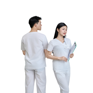 BUEN PRECIO uniforme médico elástico conjunto de enfermería ropa de hospital bata de laboratorio chaqueta batas médicas uniforme de fábrica FMF - Product Image 3
