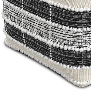 Collezione di orzo Pouf quadrato bianco/Beige/nero - Product Image 6