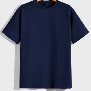 Camiseta de Algodón de Alta Calidad para Hombre, Personalizada, Unisex, con Estampado Sólido, Hombreras, Transpirable, Estilo Casual, Tela Dobby, Corte Regular - Product Image 1