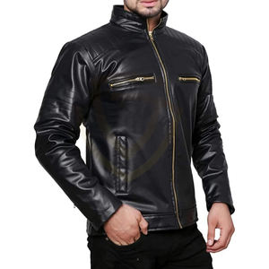 Chaqueta de Cuero Personalizable de Alta Calidad para Hombre, Estilo Motociclista, Chaqueta de Cuero Genuino para Invierno - Product Image 3