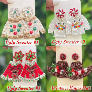 Colorful Flower Seed Bead <b>Earrings</b> Heart <b>Top</b> Dangle Boho Jewelry Trendy Beaded Statement Fashion Party Wear Unisex - Product Image 5