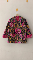 Veste matelassée en coton tricoté respirant et écologique à motif floral brodé vintage imprimé floqué pour l'hiver