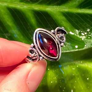 Handmade Red Garnet <b>Ring</b> 925 Sterling Silver Gothic Witchy Vampire Jewelry Magical Crystal <b>Statement</b> <b>Ring</b> Wholesale - Product Image 1