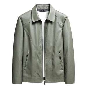 Blouson en cuir vintage pour homme, style motard, décontracté et tendance, pour l'hiver 2026, taille adulte, idéal printemps-automne - Product Image 6