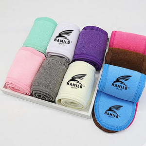 Bandeaux de spa tendance en polaire corail, extra épais et doux, séchage rapide, brodés, pour maquillage - Product Image 1