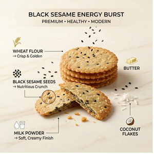 ODM Vietnam Factory Direct & Free Samples Addictive Crispy Sesame Round Crackers 150g - Product Image 1