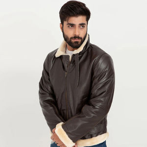 Chaqueta de Cuero Genuino para Hombre, Elegante, Invernal, de Primera Calidad, Fabricada Profesionalmente, Personalizable al por Mayor, OEM - Product Image 1