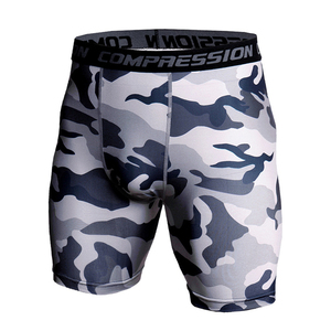 Shorts de boxe pour hommes, camouflage imprimé par transfert thermique, respirants, en polyester et coton, anti-humidité, ajustés, 140g, pour arts martiaux - Product Image 6