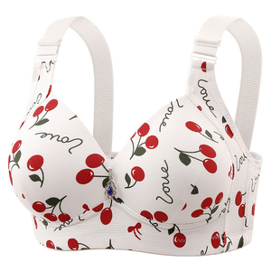 Sujetador de mujer para uso diario, de punto liso, con pedrería, sin aros, copa completa, push-up, con tirantes ajustables y cierre de tres corchetes en U en la espalda - Product Image 2