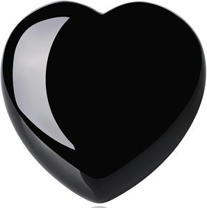 Piedra de Obsidiana Negra Natural en Forma de Corazón, 1.8x1.4 Pulgadas, Cristal Tallado, Gema, Arte Popular, Regalo de Meditación, Decoración del Hogar, Venta al Por Mayor - Product Image 1