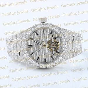 นาฬิกาฮิปฮอปสำหรับผู้ชายเครื่องทดสอบเพชรผ่านระบบอัตโนมัติสีขาวเต็มรูปแบบ - Product Image 2