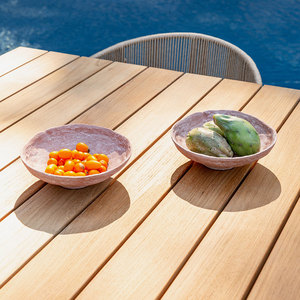 Mesa de Comedor Redonda de Teca Sólida de Primera Calidad, Impermeable y Ecológica, Diseño Moderno Hecho a Mano, Duradera, para Uso en Hoteles y Hostelería - Product Image 6