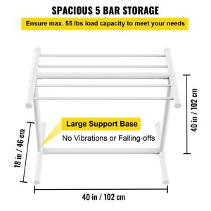 Portasciugamani da terra in ottone per interni/esterni con 5 barre e gancio per borsa - Product Image 3
