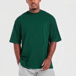 Camiseta Verde de Diseño Premium para Hombre, Corte Cuadrado, Algodón Grueso, Hombros Caídos, Ajuste Relajado, Cuello Redondo, Estilo Urbano, Esencial para el Verano - Product Image 5