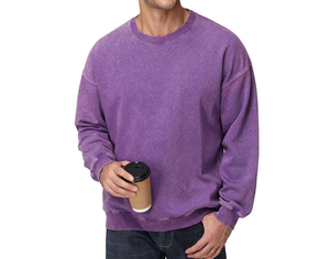 Nueva Sudadera Juvenil de Algodón Lavado Estilo 2026 - Marca de Moda, Top Holgado y Desgastado de Gran Gramaje para Hombre, Ropa Casual - Product Image 5