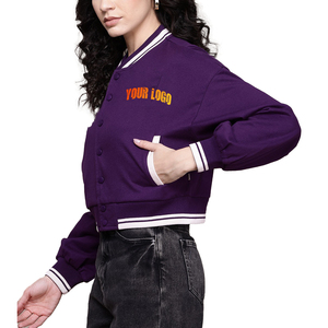 <b>Women's</b> Oversized Varsity <b>Jacket</b> Relaxed Fit Letterman Bomber Stylish Streetwear Fashion Outerwear Wholesale Supplier Baseball - Product Image 4