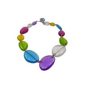 Custom Adjustable Hand-painted Eco-Friendly Colorful <b>Clear</b> <b>Resin</b> Beads Link Gold Plated Metal Chain Choker Necklace - Product Image 6