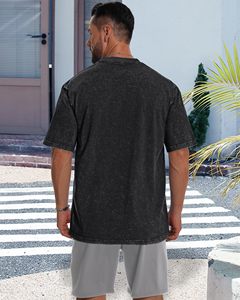 เสื้อยืดลำลองผู้ชาย ผ้าฝ้ายเจอร์ซีย์ 100% เป็นมิตรกับสิ่งแวดล้อม พร้อมตัวเลือกโลโก้และฉลากแบบกำหนดเอง สำหรับสินค้าแบรนด์ ขายส่ง - Product Image 5