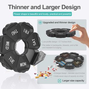Organizador Semanal de Pastillas, Estuche de Viaje con 7 Compartimentos Diarios Grandes, Etiquetas de Fecha 3D Grabadas que No se Desvanecen, Producto Promocional - Product Image 2