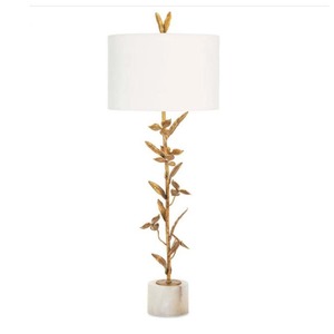 New Elegant Metal Round <b>Shape</b> Butterfly Designer Gold Antique Finish With White Fabric Decorative <b>Table</b> Lamp - Product Image 4