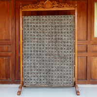 Kain Batik Tulis Katun Indonesia Buatan Tangan dengan Motif Tradisional Mtik Klasik Sogan Putih Hitam Tekstil Premium