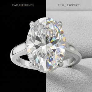 Anillo de Moissanita de Plata 925 con Corte Ovalado y Halo Oculto, Chapado en Rodio, para Compromiso o Boda, el Más Vendido al Mejor Precio - Product Image 6